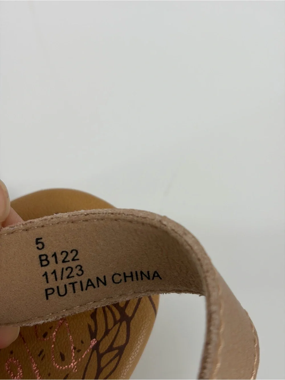 Girls Metallic Rose‎ Gold Braided Strap Wedge Sandals